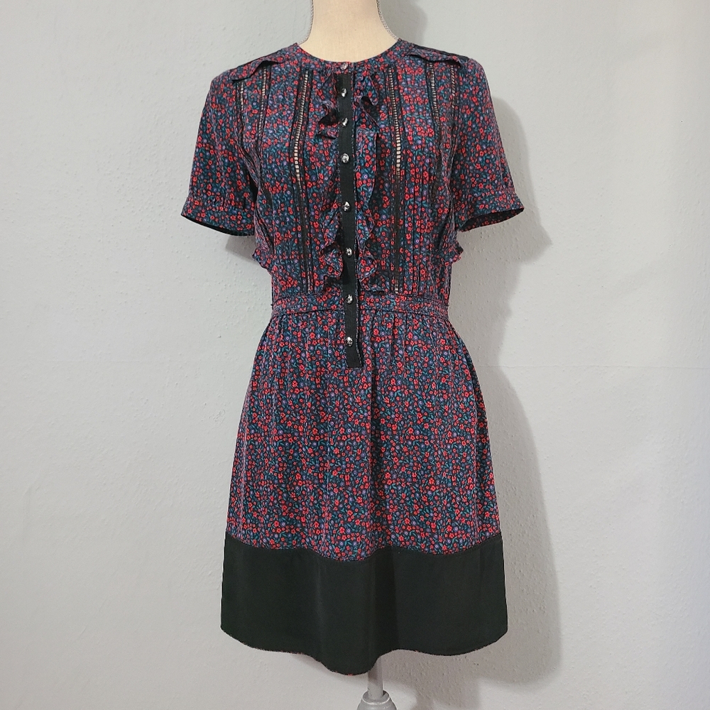 Coach 1941 Collection Floral Silk Ruffle Dress‎ Size 0